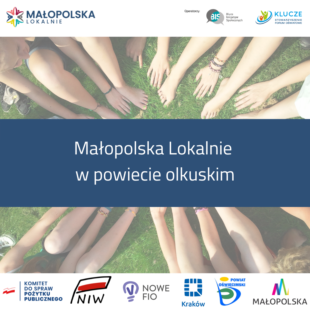 Plakat Małopolska Lokalnie w powiecie olkuskim z logotypami partnerów