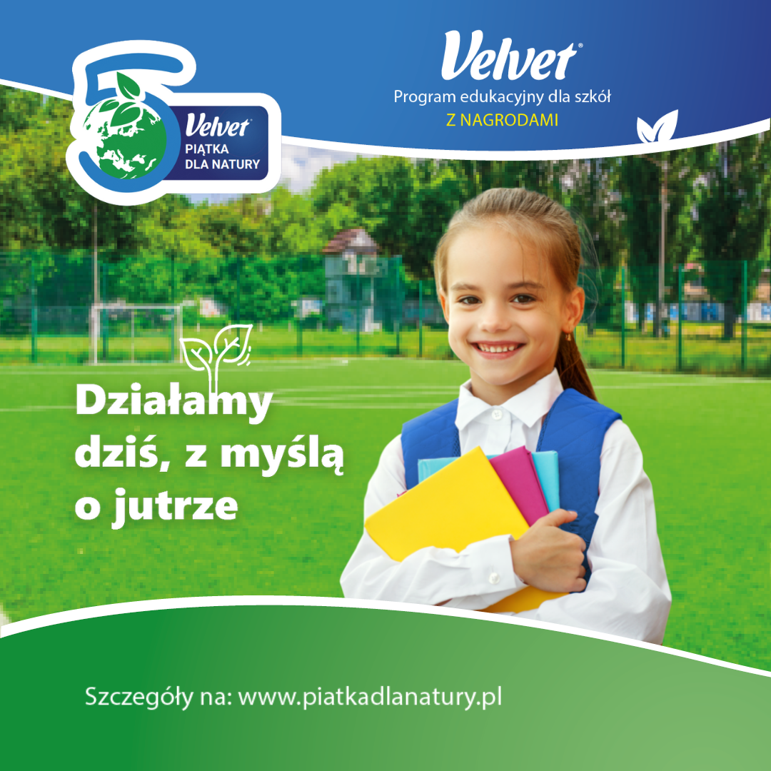 Banner programu edukacyjnego Velvet Piątka dla Natury